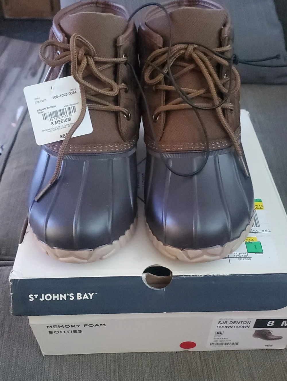 : NIB St. John’s Bay Denton Flat Heel Rain Boots - Brown - Size 8M